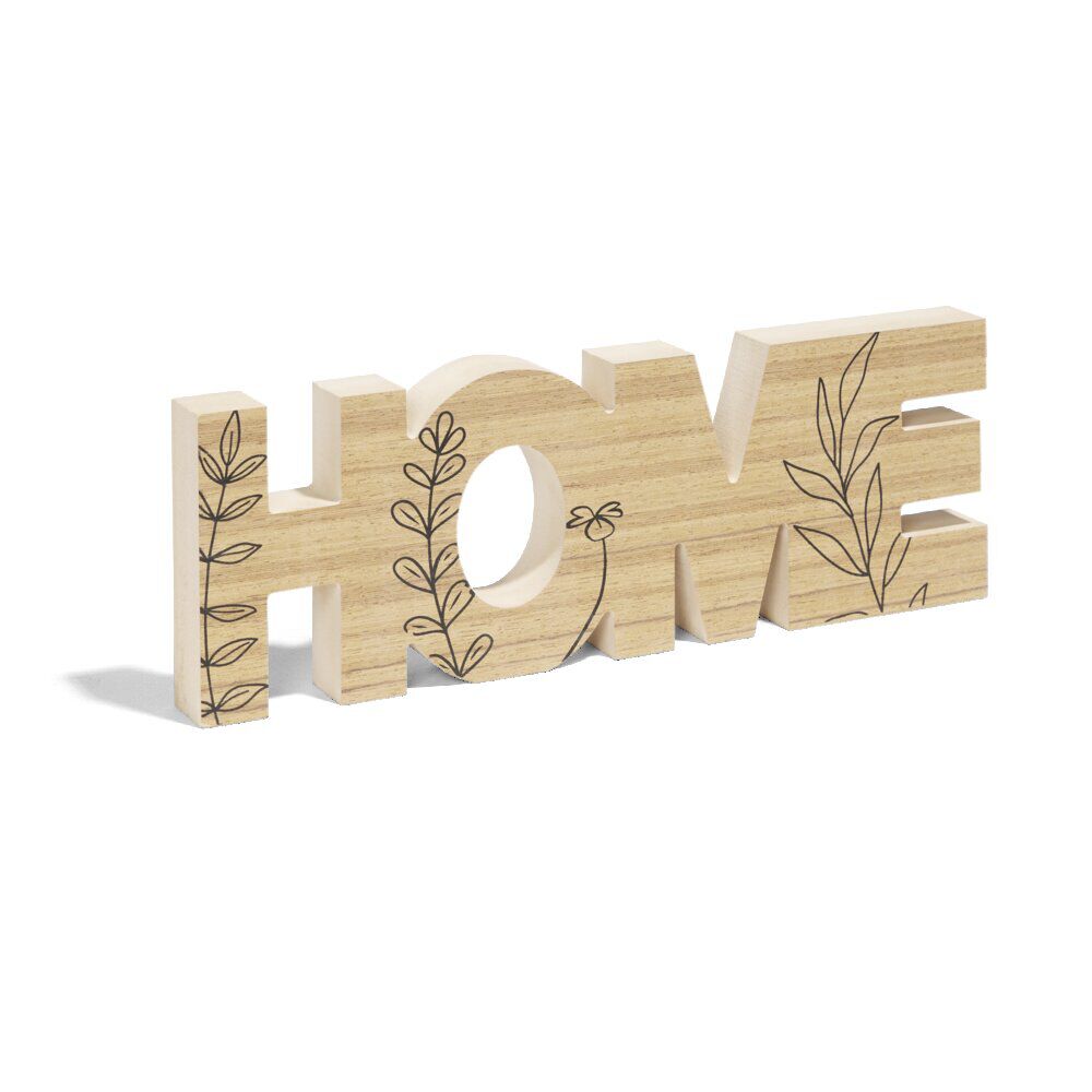 Décoration mot HOME en bois L49xH14cm