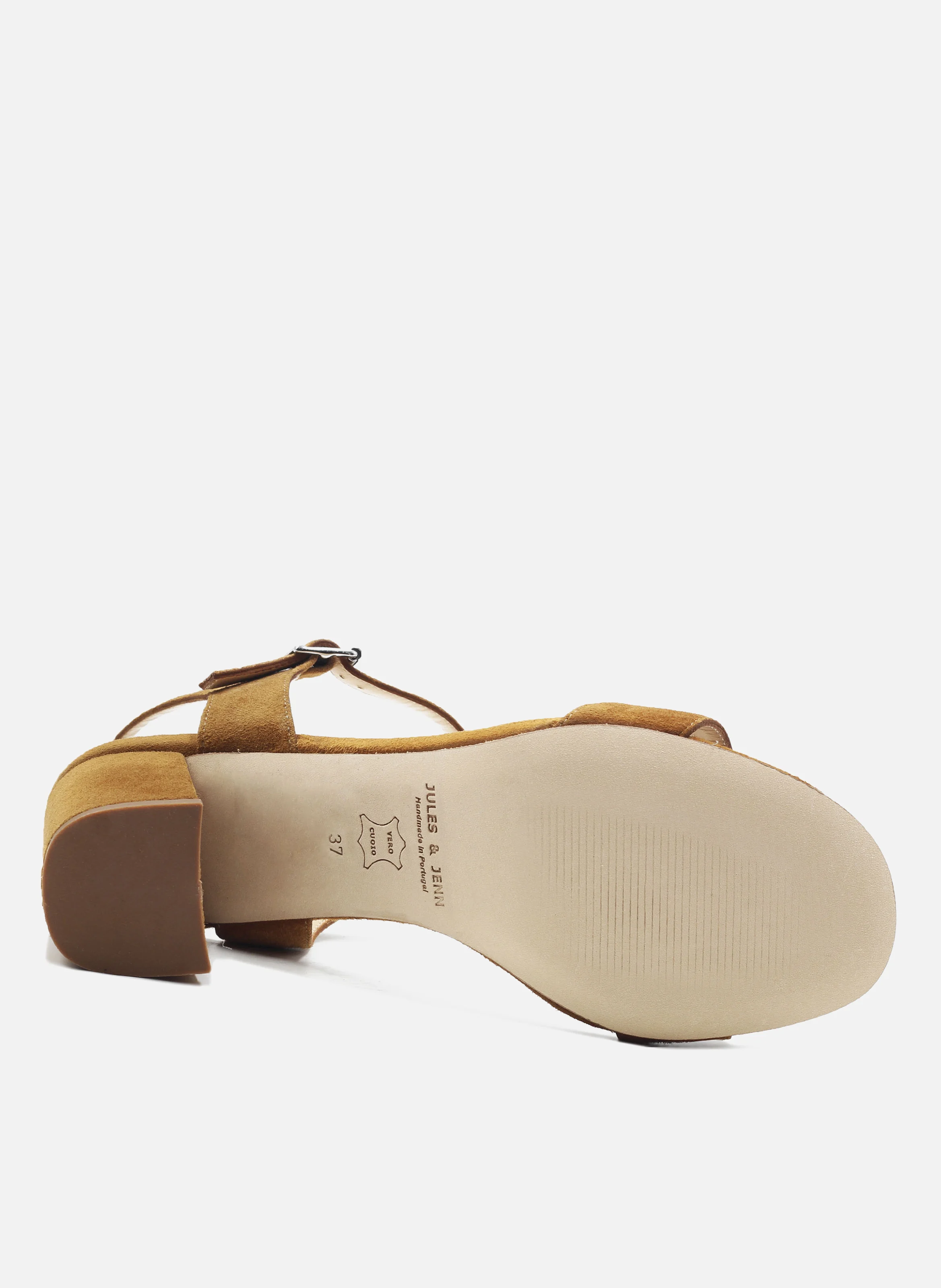 Sandales moyen talon cuir daim | Marron