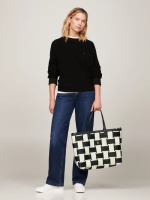 Bolsa tote icônica com trama contrastante