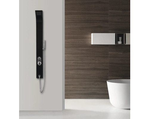Aurlane Venice douchepaneel, matzwart, ETZST-52MB/WT