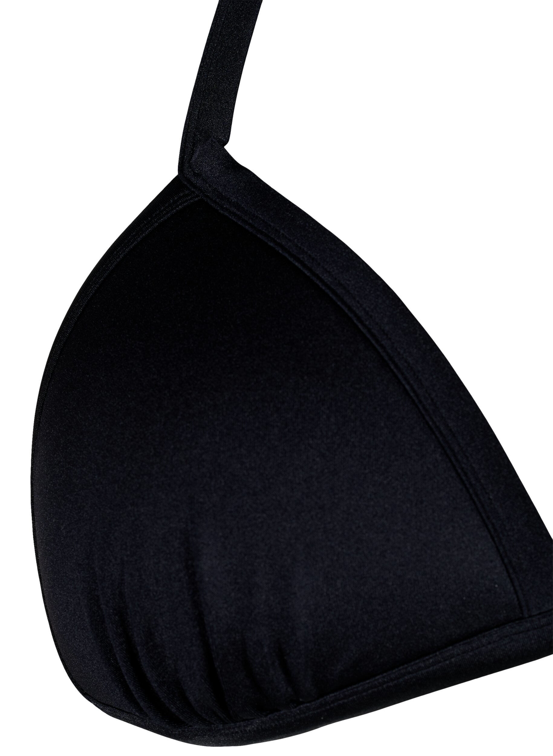 Ensfarvet trekants bikini bh