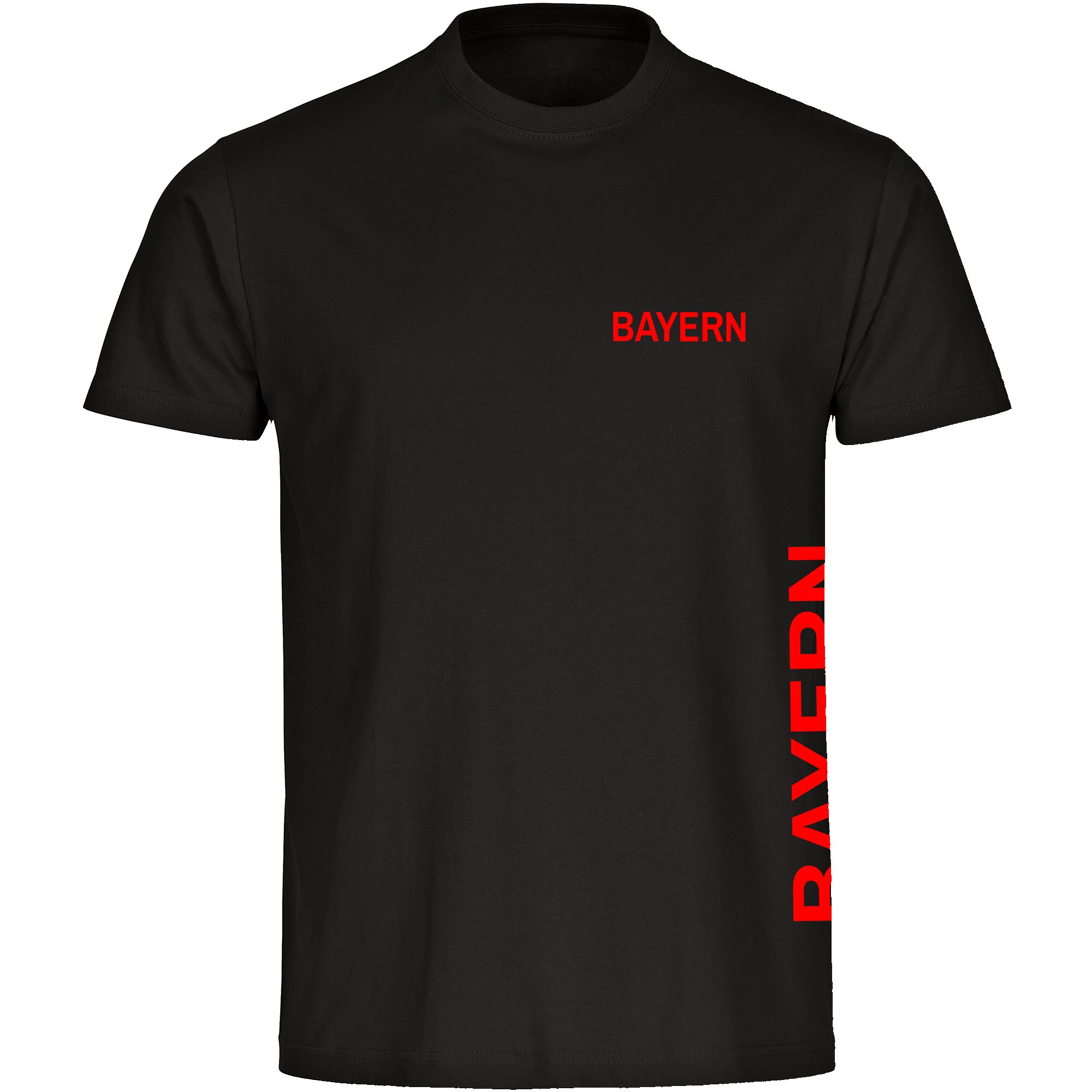 multifanshop® Herren T-Shirt - Bayern - Brust & Seite - Druck rot