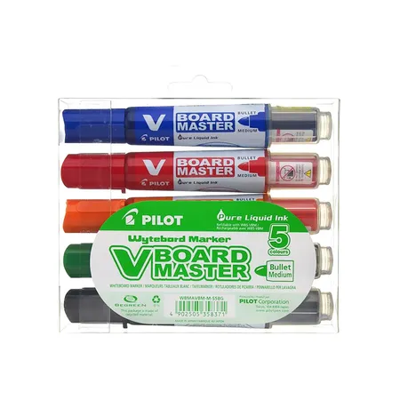 Pilot Whiteboard Marker V-Board Master 6.0 (M) BeGreen Rundspitze 5er Set