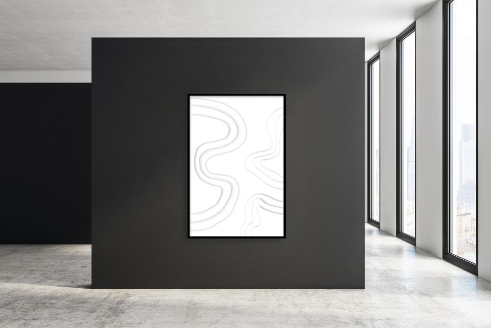 Schilderij Stripes In Sahara Sand (zwarte relieflijst)B98 x H148 cm