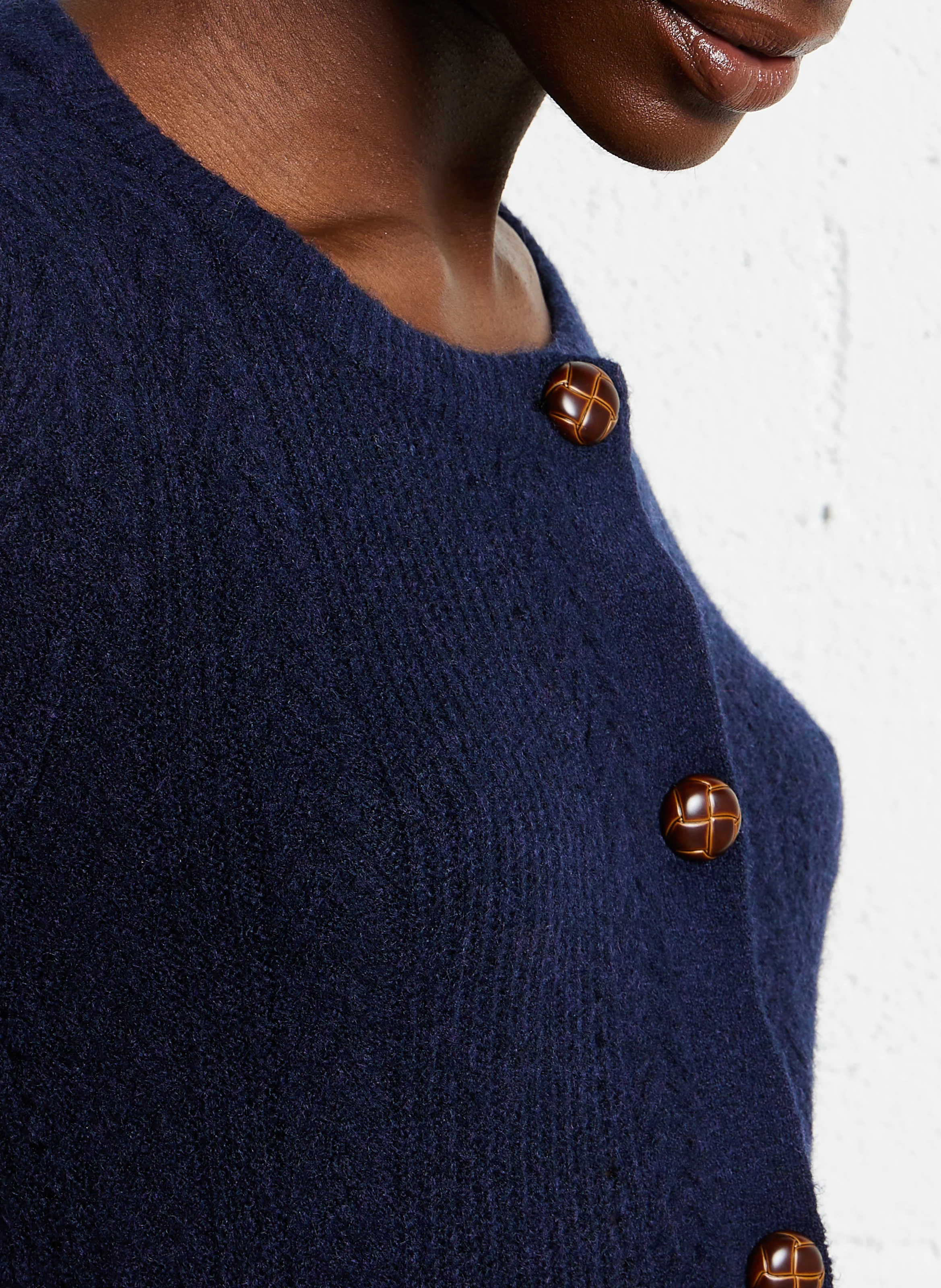 MARINA - Gilet col rond | Bleu