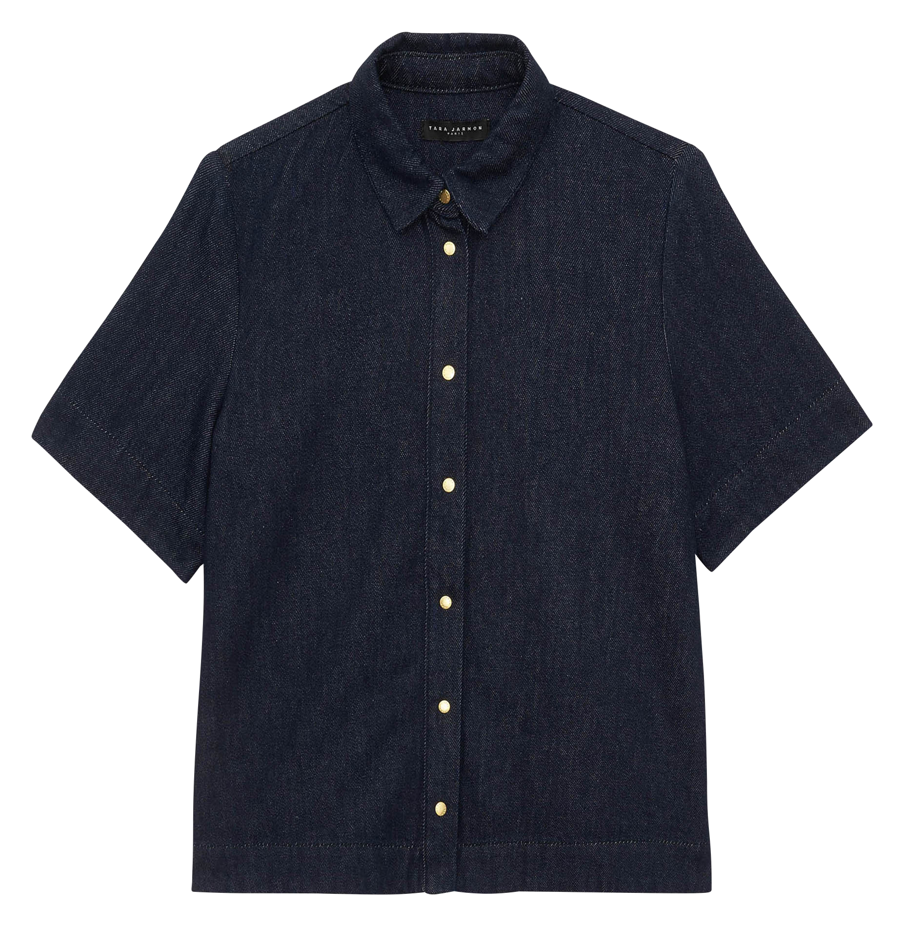 CAMILIA - Chemise ample col classique en denim | Bleu