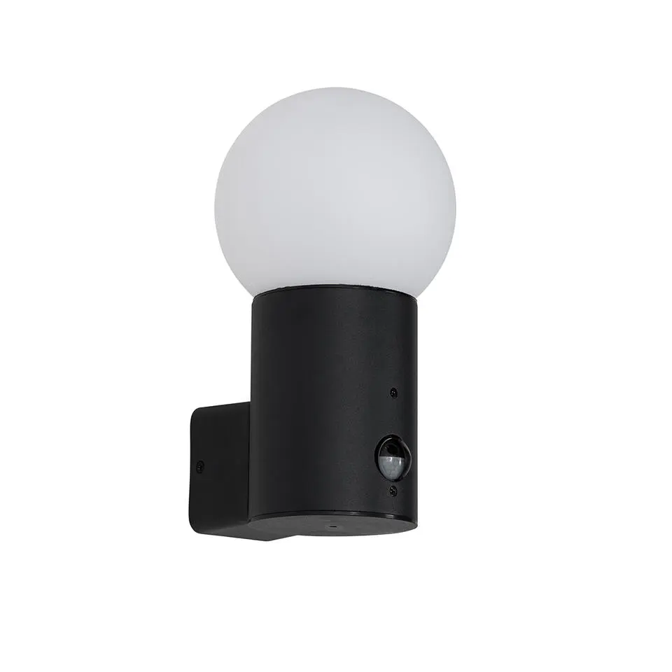 Qazqa buitenlampen met sensor huma zwart e27