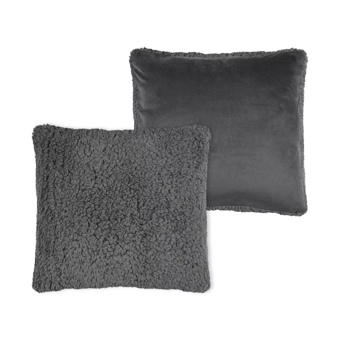 Coussin carré fausse fourrure (50 x 50 cm) Dudley Gris souris