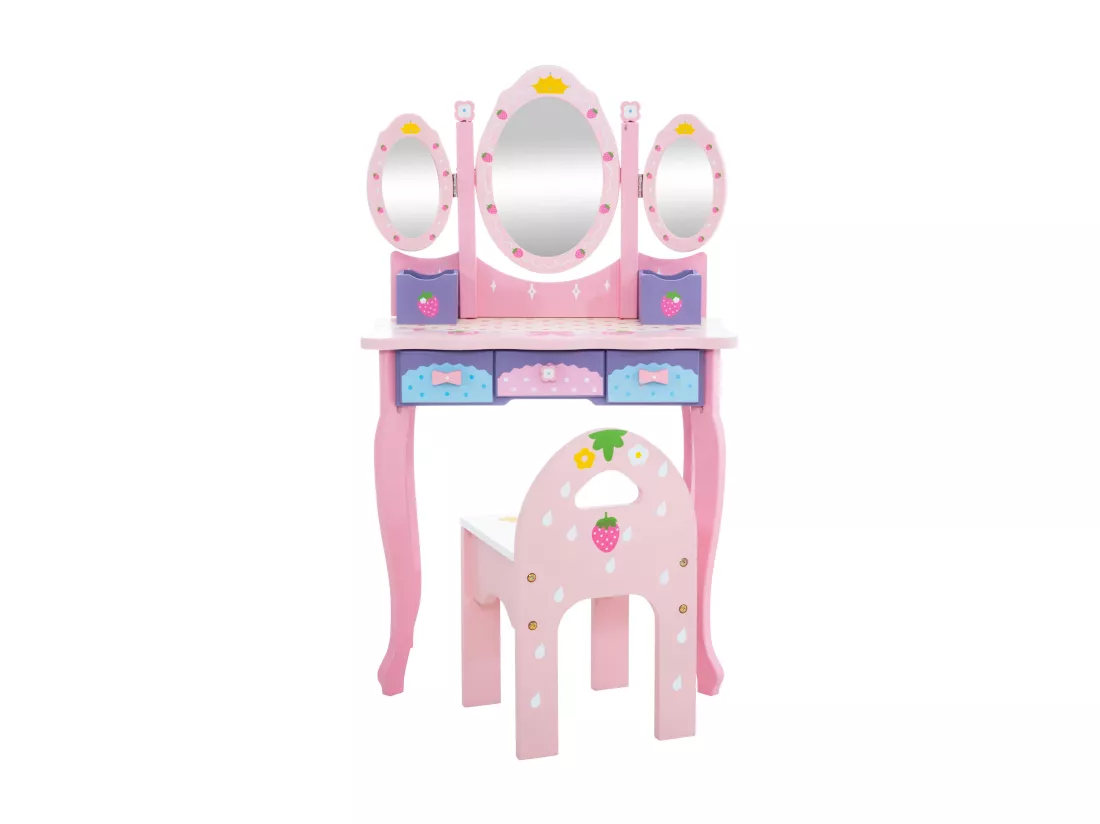 Coiffeuse - eckig - Bois - 60 x 31cm - Rose - Emilia