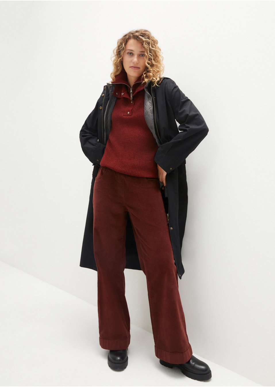 Pull camionneur en maille avec col 2 en 1