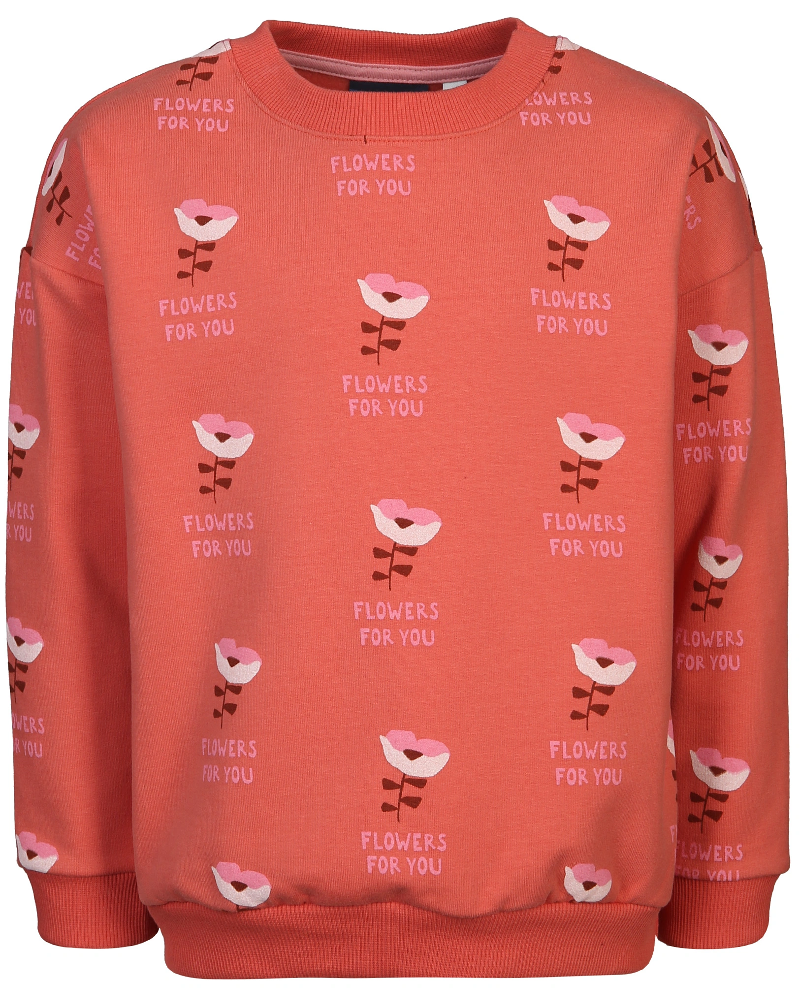 Sweatshirt FLOWERS AOP in orange