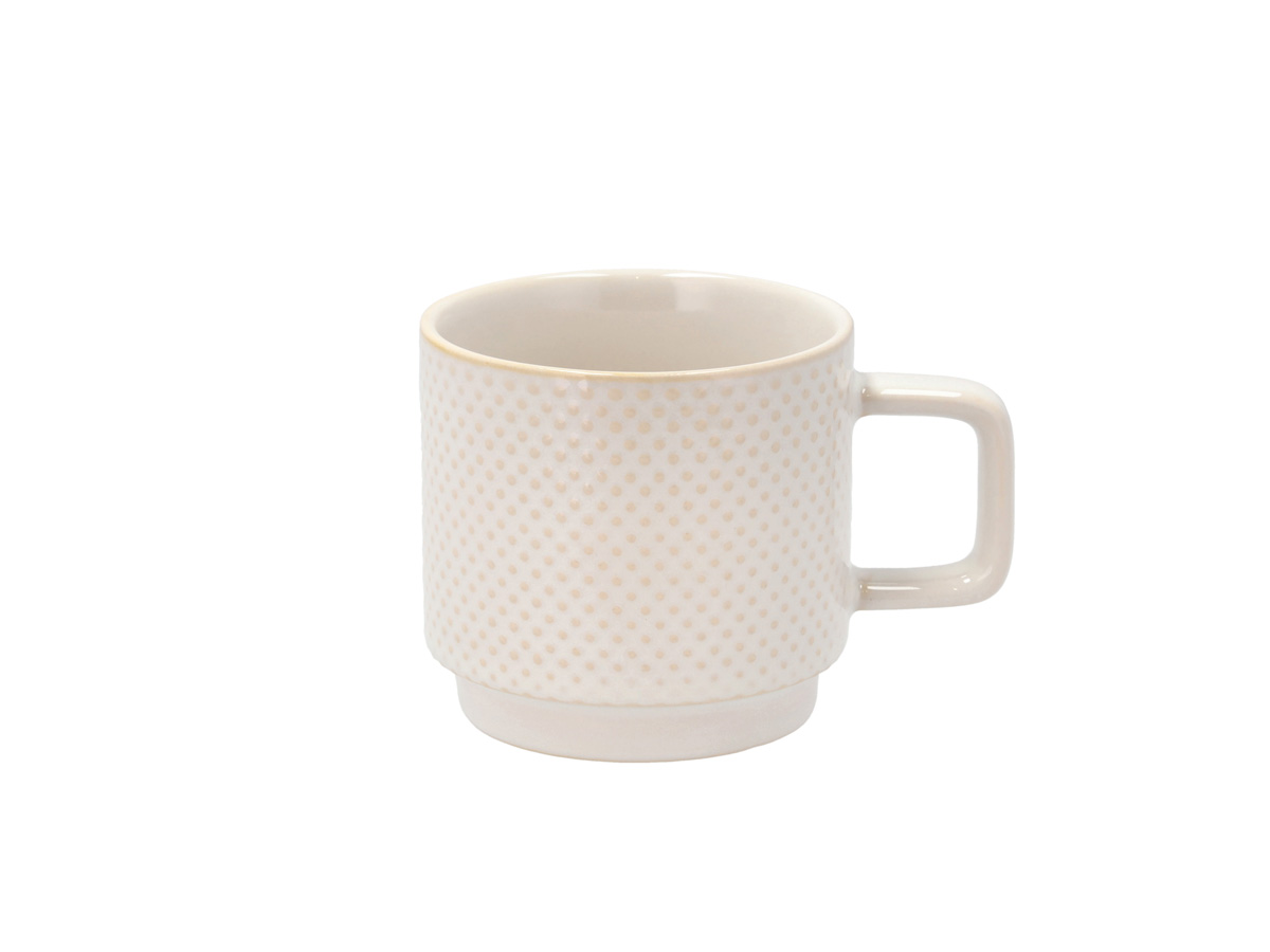 Villa Collection koffiekopjes Elstra met patroon gebroken wit - set van 4