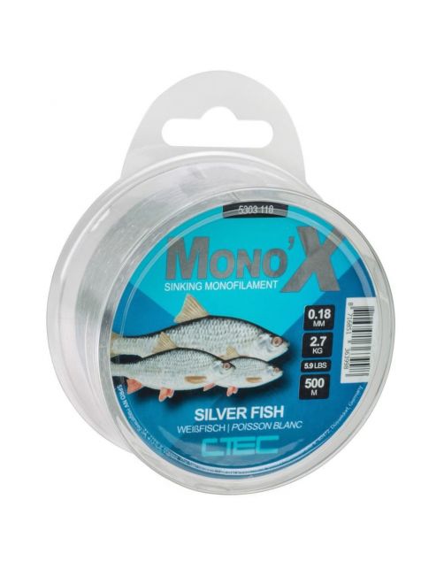 C-Tec Mono X Silverfish Grey 0.18mm\/2.7kg 500m - Vislijn -