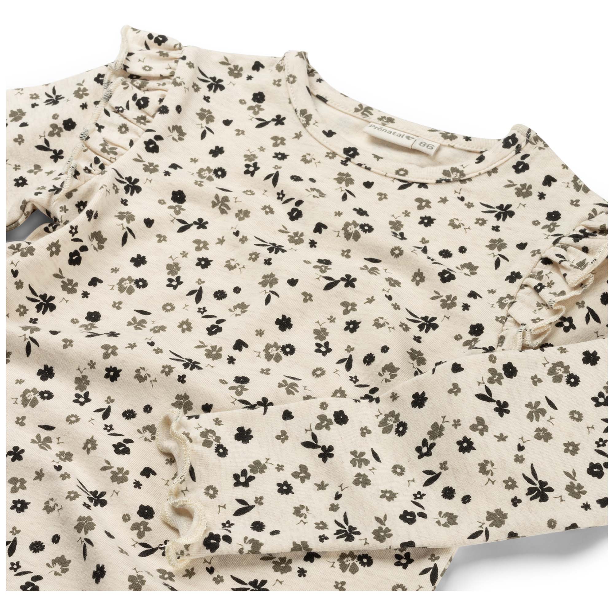 Prénatal baby shirt lange mouwen all over print bruin