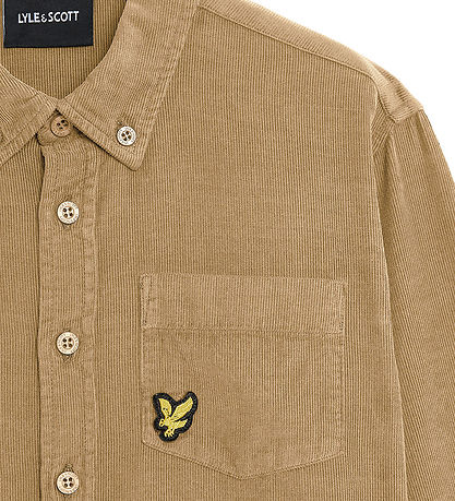 Lyle & Scott Skjorte - Fløjl - Needle Cord - Sand Storm