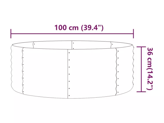 Lit surélevé de jardin Acier enduit de poudre 100x100x36cm gris