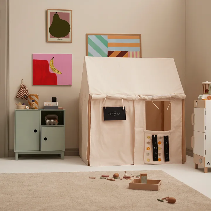 Kids Concept - Hauszelt, 110 x 80 x 124 cm, beige