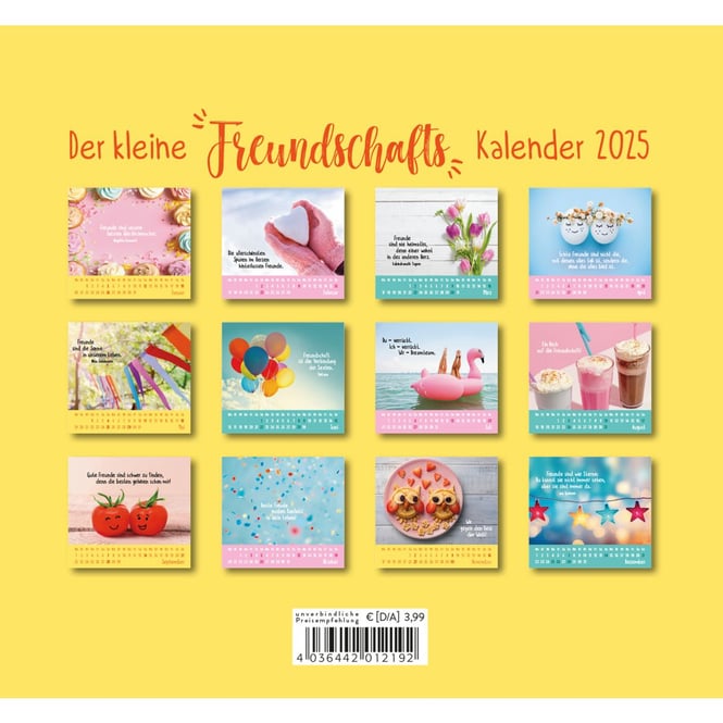 Mini-Kalender 2025 - Der kleine Freundschaftskalender