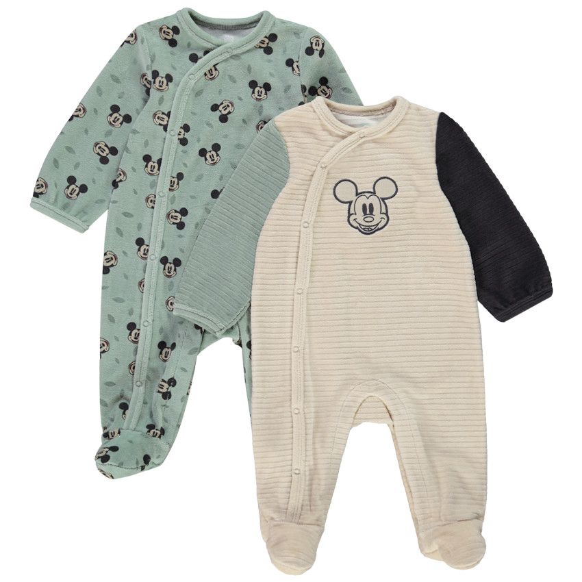 Lot de 2 dors-bien Mickey Disney pour bébé garçon avec ouvertures différentes selon l'âge - Ecru