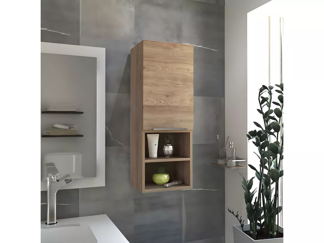 Armoire murale de salle de bain Mila, avec étagères , 81.71 cm X 29.99 cm X 25.50 cm , Beige