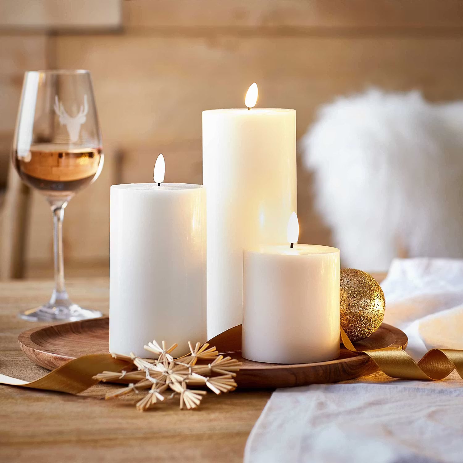 RUSTIC Stumpenkerze 6er-Set
