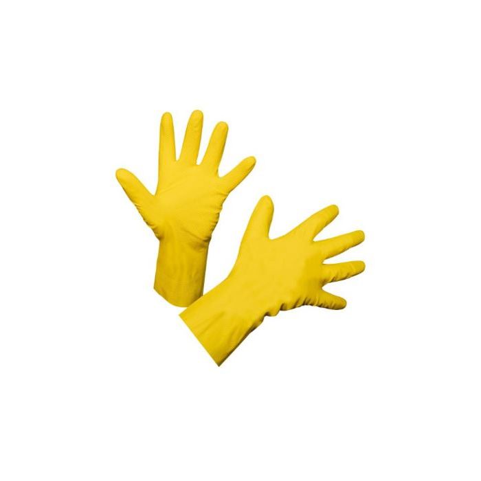 Huishoud handschoenen geel rubber Small 1 paar (6151202155174)