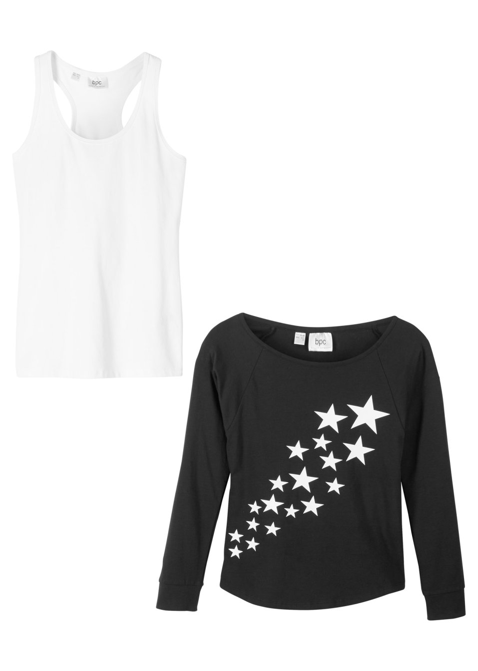 T-shirt fille avec top (Ens. 2 pces.) en coton