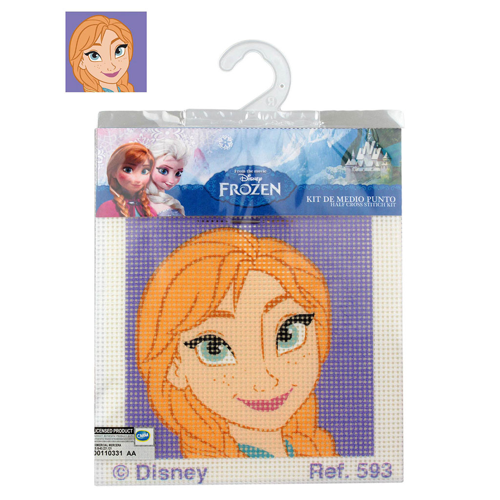 Kit point de croix Disney Anna Reine des Neiges 12x12cm