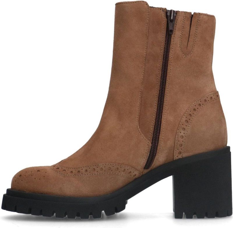 Van Lier - Enkellaarsjes - Beige - Suède