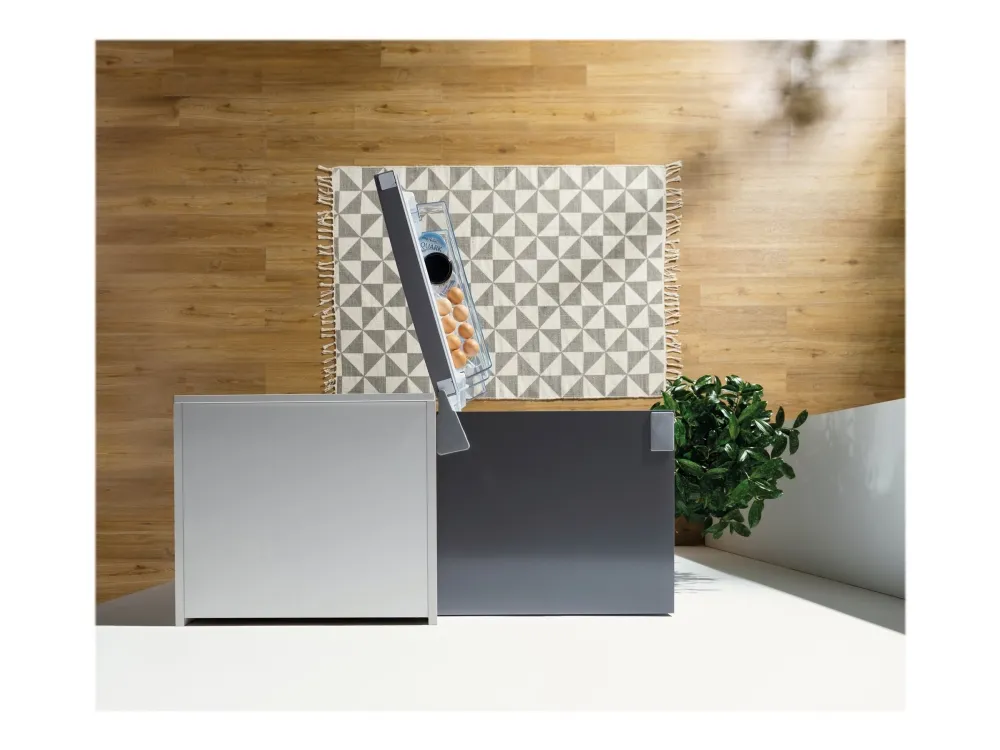 Gorenje NRK6202ES4 - Køleskab/fryser - bund-fryser - bredde: 60 cm - dybde: 59.2 cm - højde: 200 cm - 331 liter - Klasse E - struktureret grå metallisk