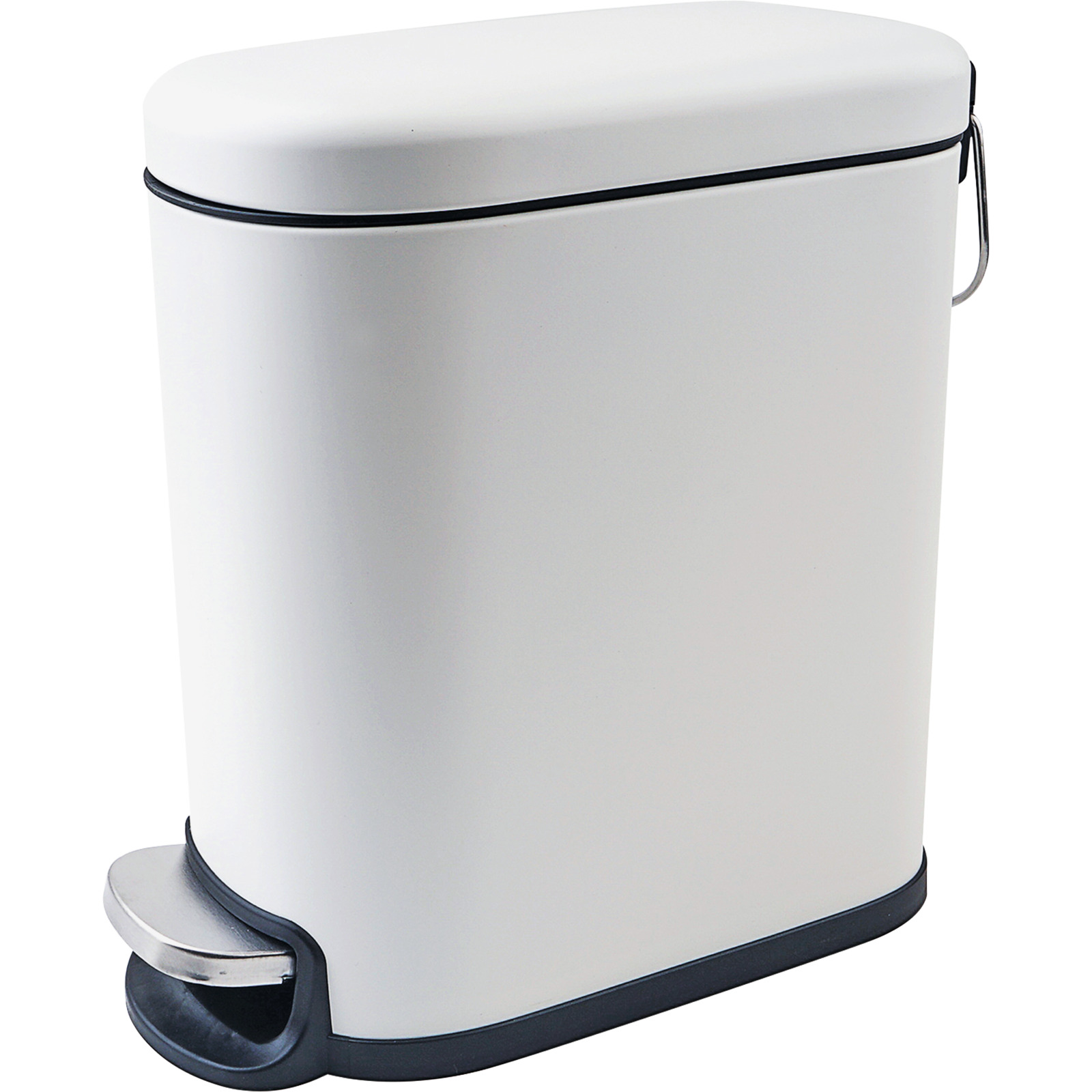 Treteimer Edelstahl 5L weiss schmal