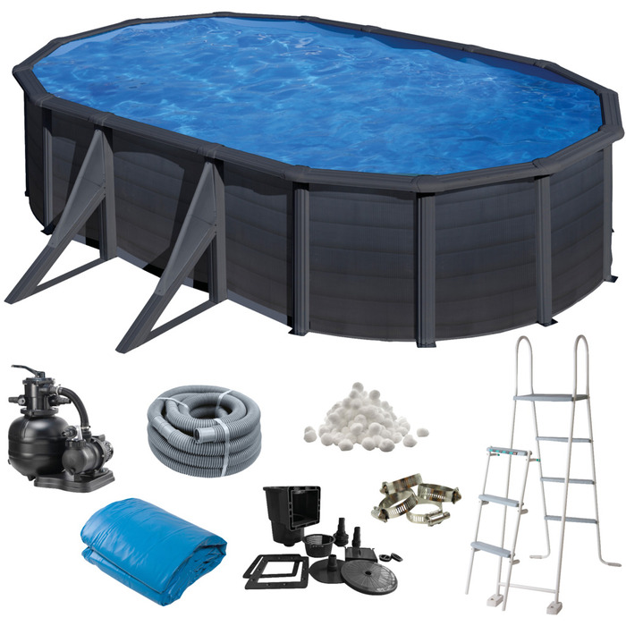 Pool oval sort 500 x 300 cm 14.550 liter - Swim & Fun