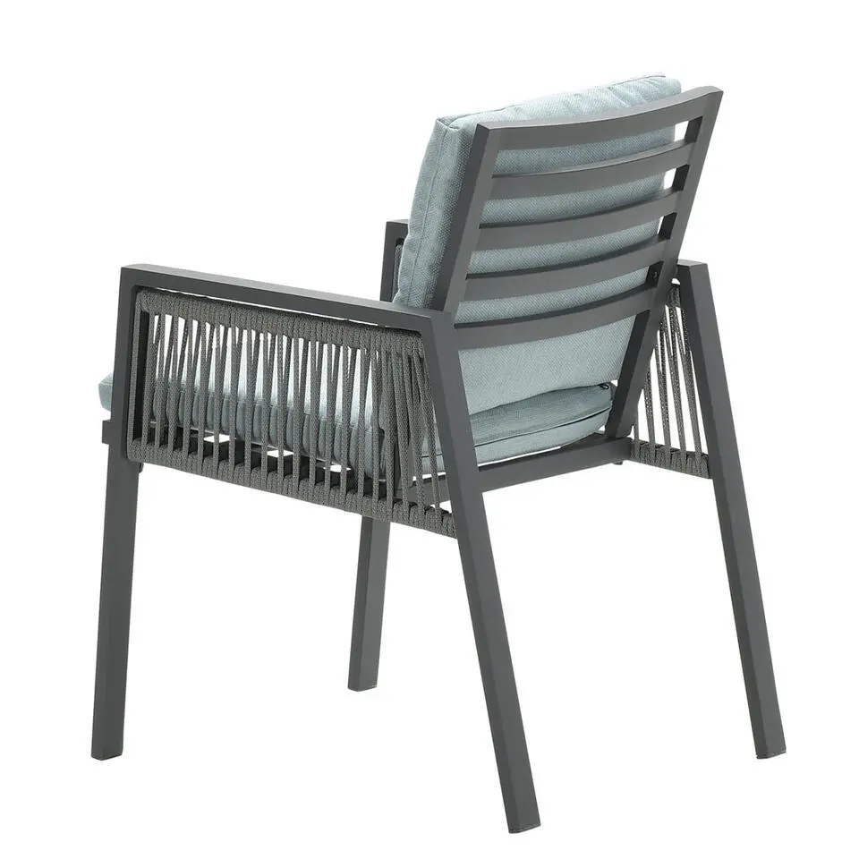 Garden Impressions Brendon lounge dining stoel - licht en mint grijs