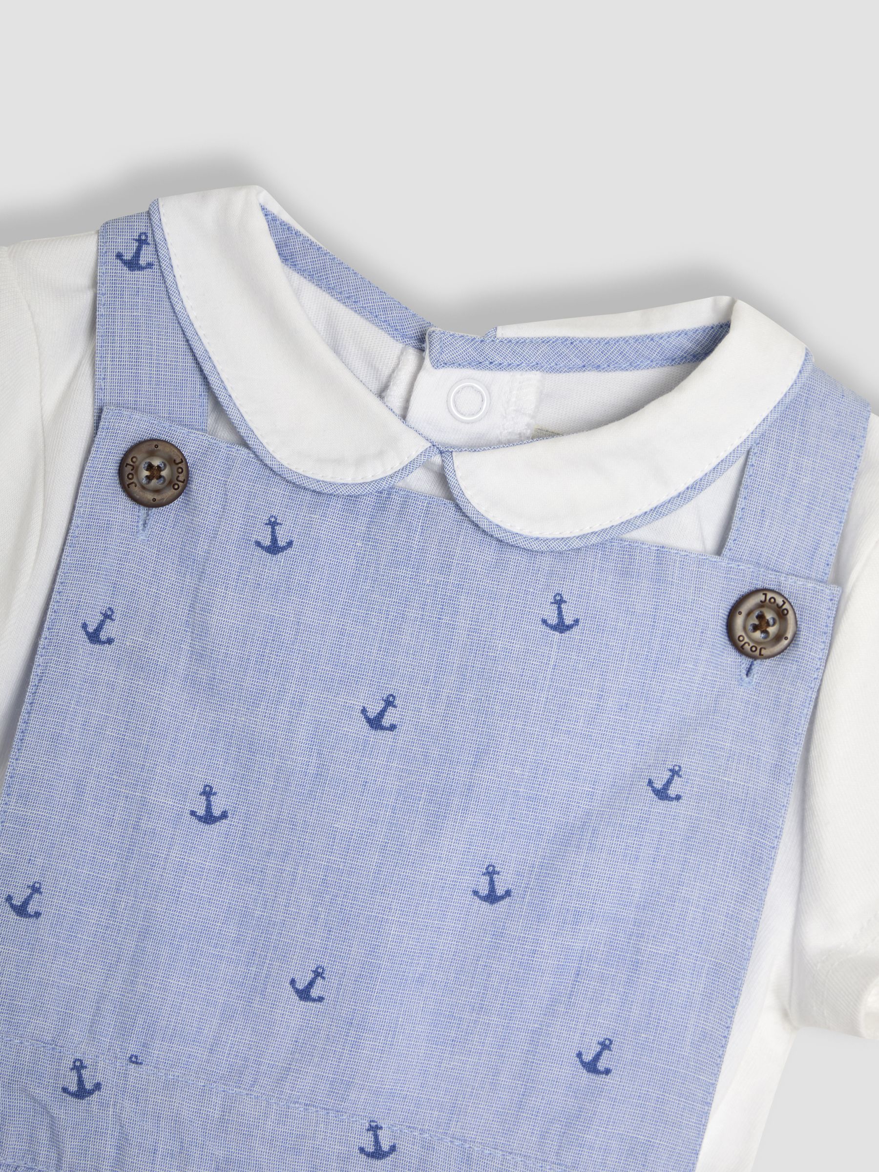 JoJo Maman Bébé 2-Piece Anchor Print Dungarees & Body Set
