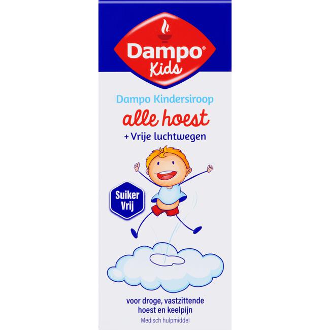 Dampo Kids Kindersiroop Alle Hoest + Vrije Luchtwegen Suikervrij 120 ML