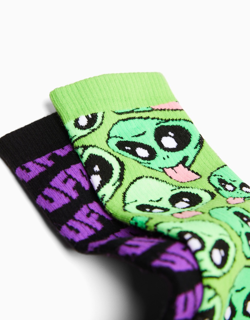 Pacote com 3 pares de meias estampadas