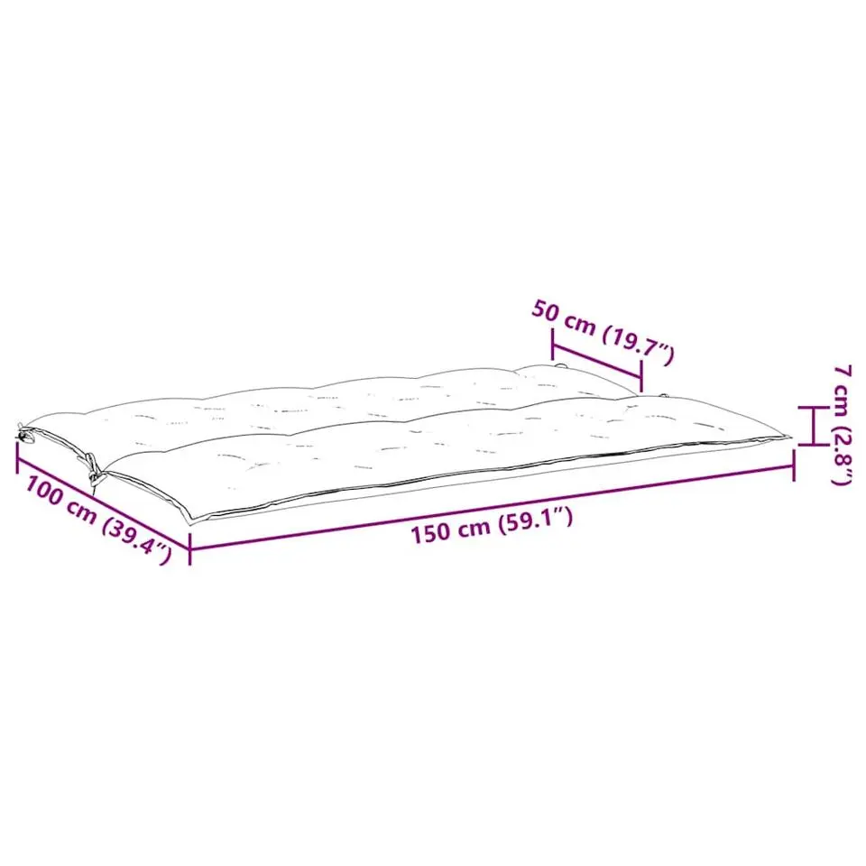 vidaXL - Tuinbankkussen - Antraciet - Stof - 150 cm - 2 stuks