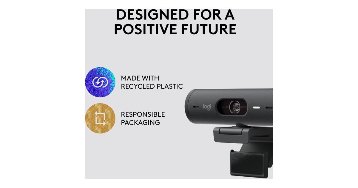 LogitechBrio 500 Full HD Webcam  (Zwart, 1080p/30fps, 720p/60fps)