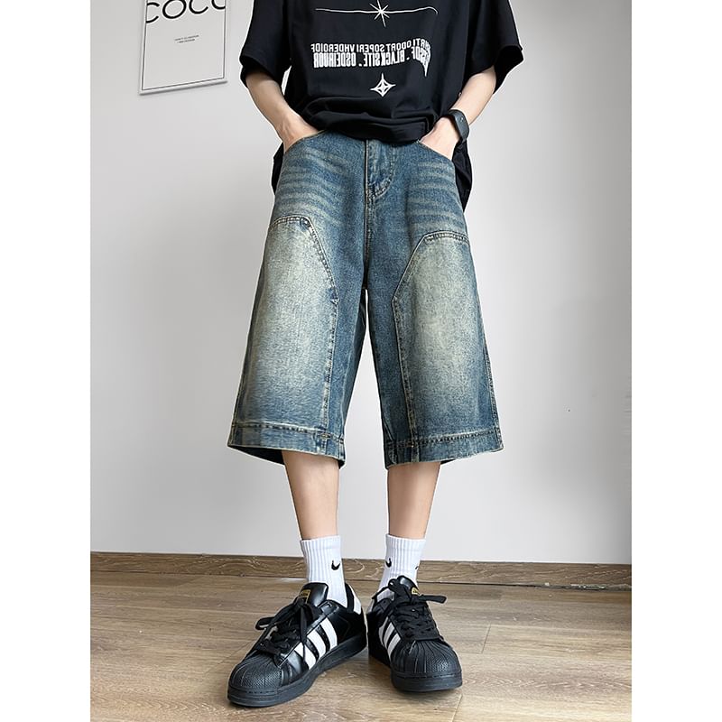 Plummie - Mid Rise Washed Denim Shorts