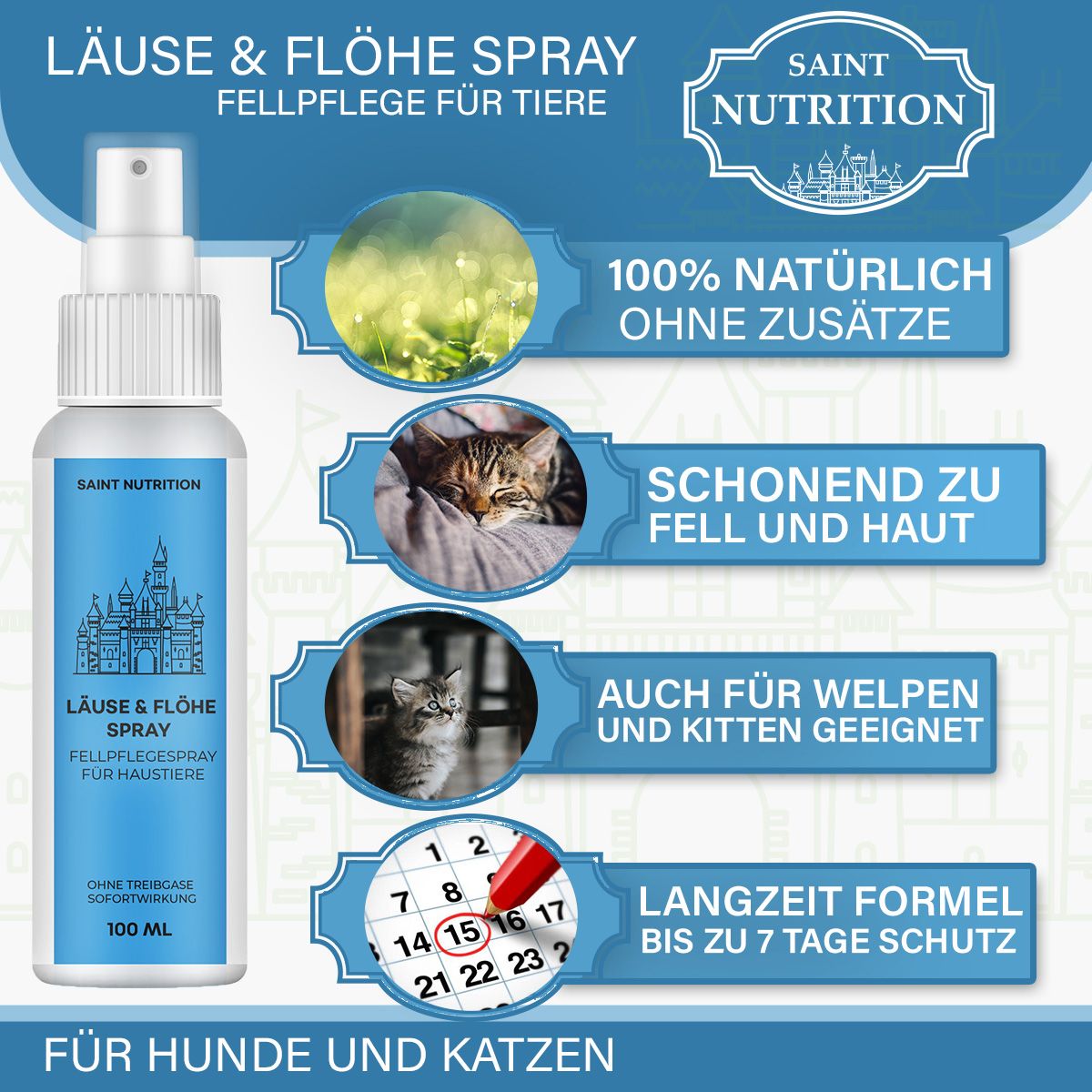 Saint Nutrition® | Läuse & Flöhe Spray für Tiere