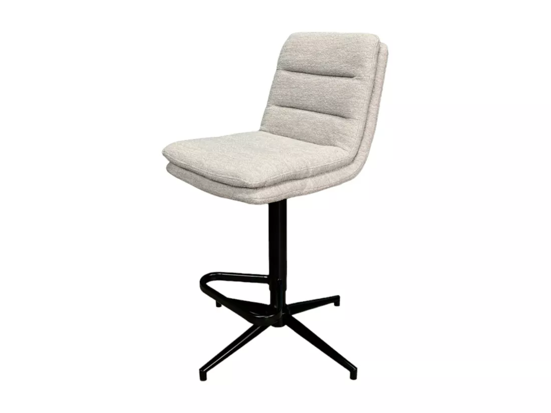 Chaise de bar tissu bouclettes sable réglable en hauteur (lot de 2) PALERME
