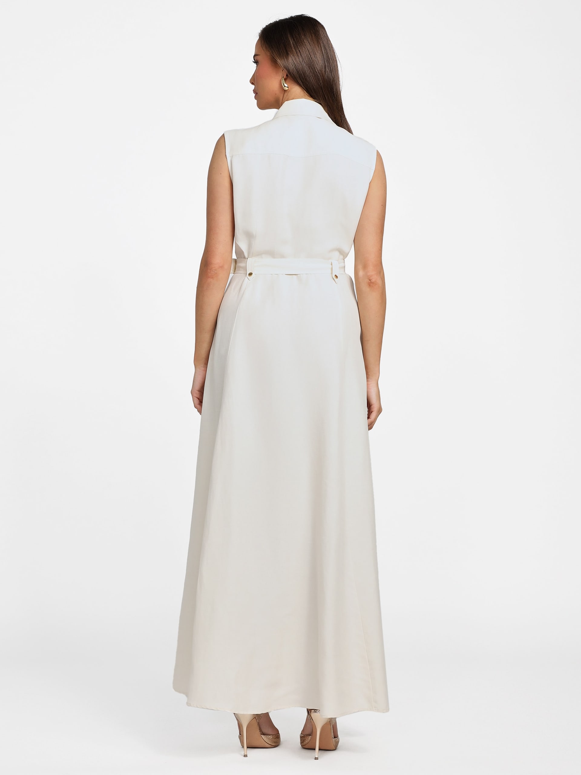 Vestido Maxi Eco Greta em Mistura de Linho