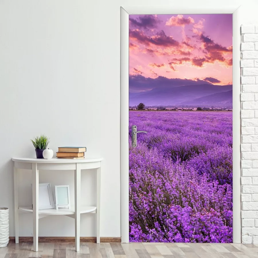 Nikima Türbild TB-03 selbstklebendes Türbild – Lavendel  Klebefolie bunt