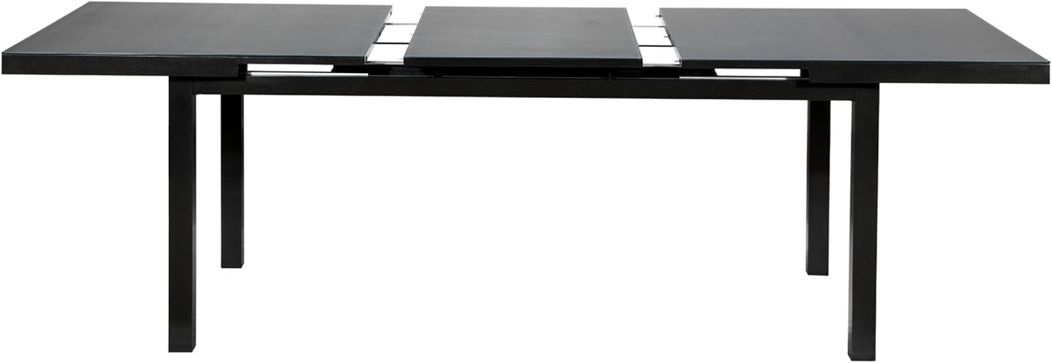 OUTFLEXX Premium Garten-Essgruppe, anthrazit/grau, Alu/Textilene, Ausziehtisch 180/240x100cm, 8 Klappstühle