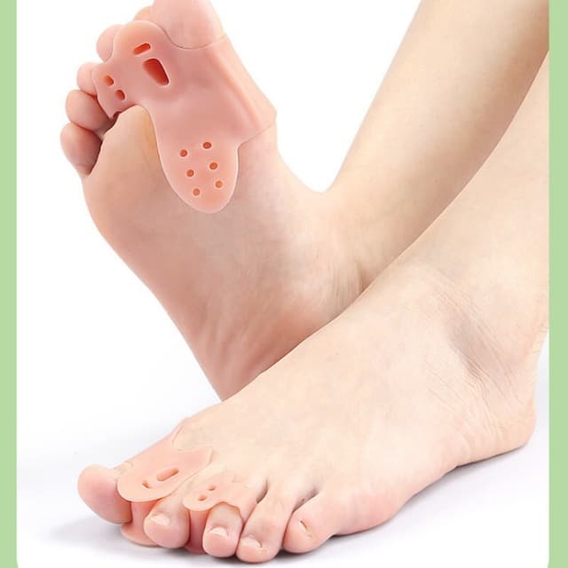 2-pak tre-hullers tåseparator Anti-Slip Vaskbar Genanvendelig Beige