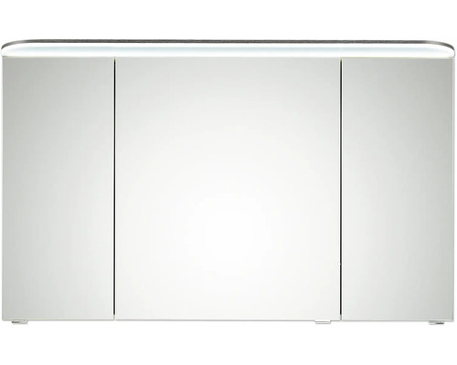 Pelipal Sunline 108 badkamermeubelset, BxHxD 153 x 200 x 50,8 cm, grafiet getextureerde fronten, 4-delige badkamermeubelset met wastafel en badmeubel van wit mineraalmarmer, spiegelkast met LED-verlichting, wandkast