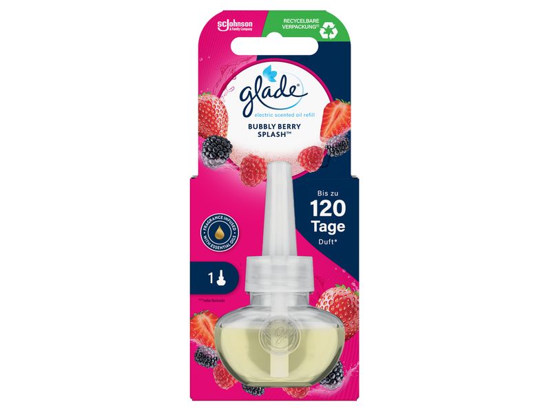 Glade Duftstecker Nachfüller Bubbly Berry Splash 20 ml Nachfüllkartusche für elektrischen Raumduft