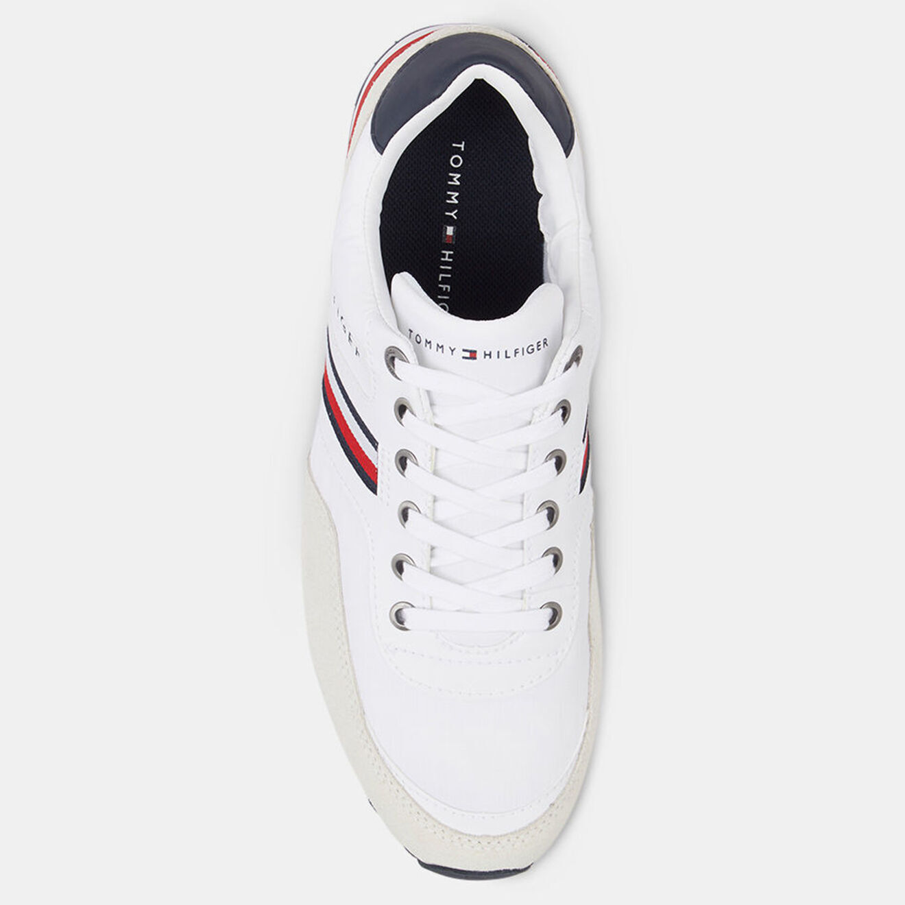 Tommy Hilfiger Baskets en Cuir Runner Iconic Material Mix blanches