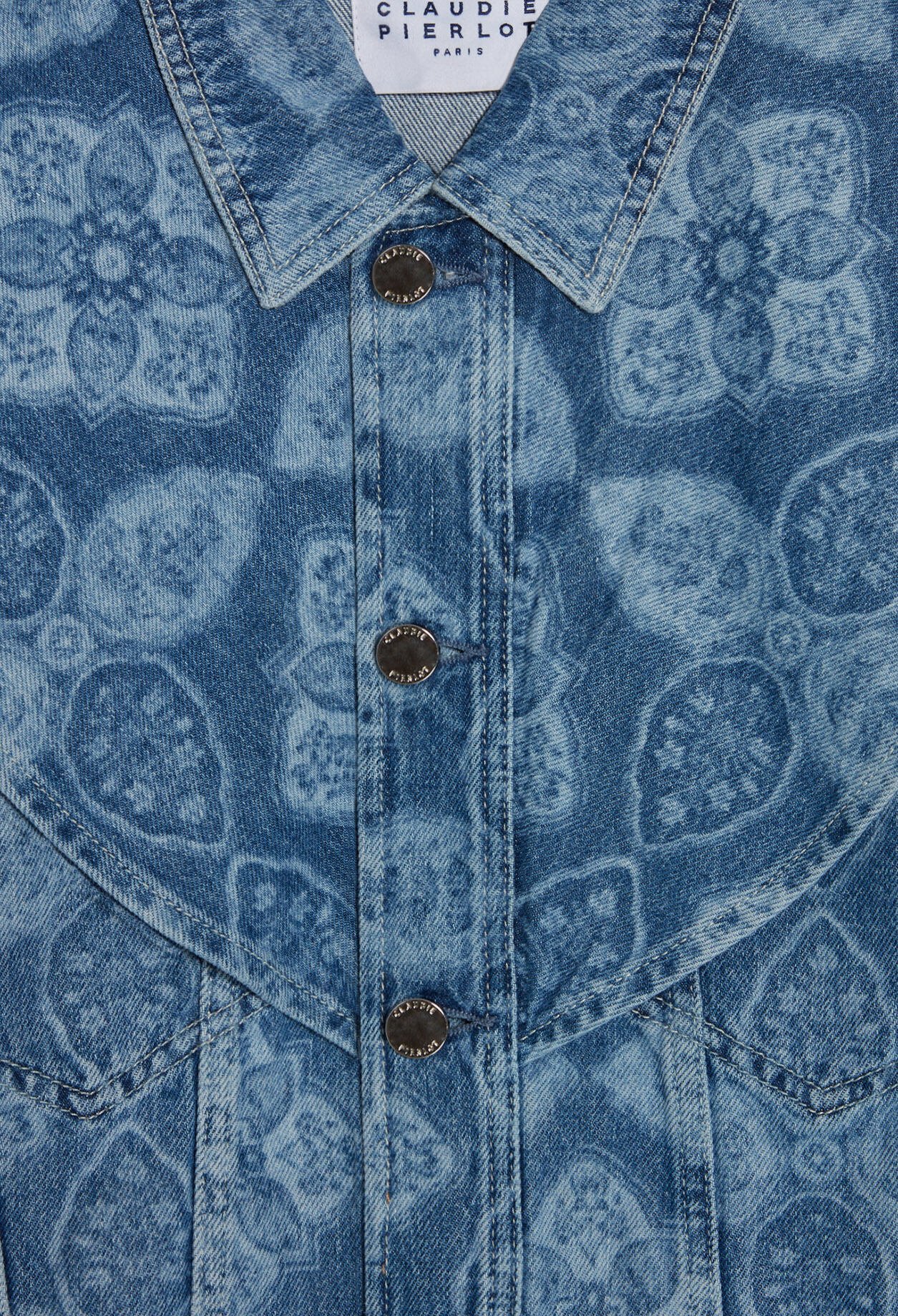 Veste en jean imprimee