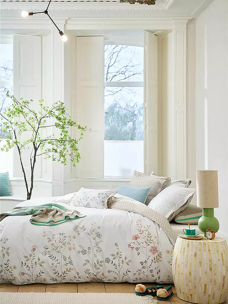 PIP STUDIO Perkal Bettwäsche CAMPO DE FLORES 70x90cm/140x200cm Off White  weiss